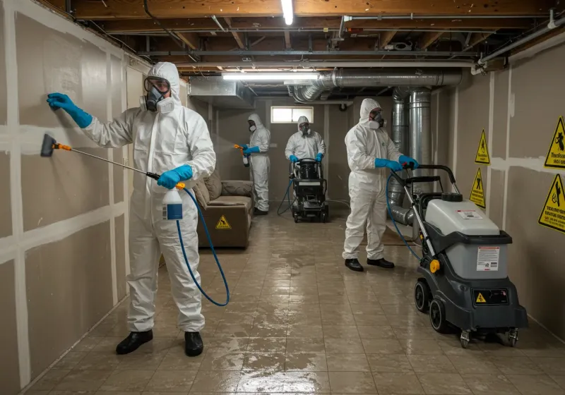 Basement Moisture Removal and Structural Drying process in Lodi, CA